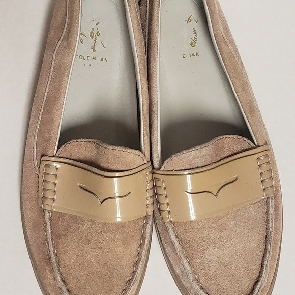Cole Haan Loafers Pinch Maine Classics Women's Nude Suede Leather Pre-owned 8B - Picture 10 of 11